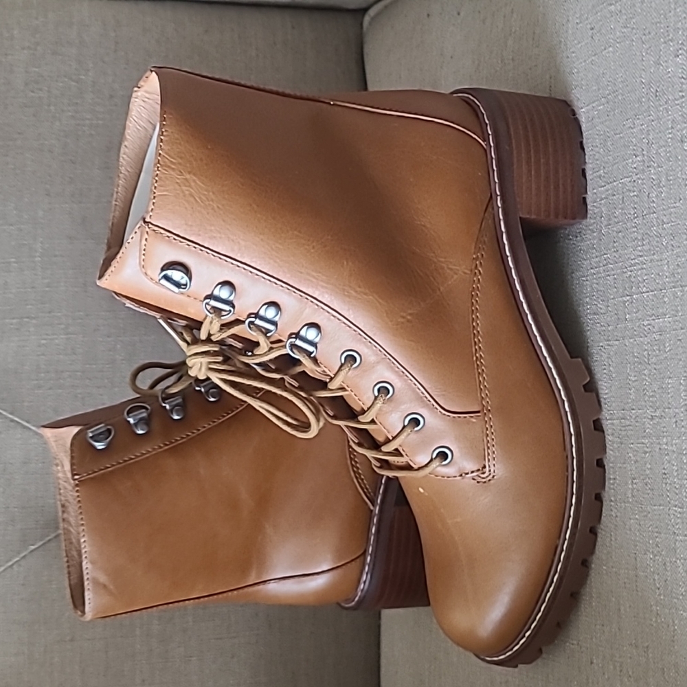 Madewell NEW Heeled Lace Up Boots Brown 7.5